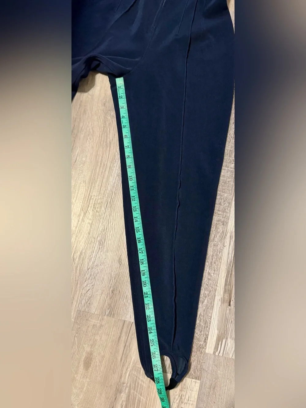 Vintage Tadashi Shoji fitted jumpsuit in deep navy blue, sz-M embodying iconic